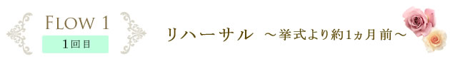 Flow1 1回目 リハーサル　～挙式より約1ヵ月前～